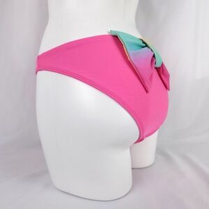Sugar Coast Hot Pink with Rainbow Ombre Bow Bikini Swim Bottoms Size XL